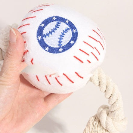 Dog toy baseball rope