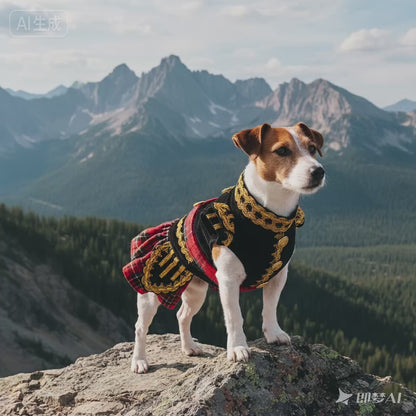 Royal Scottish Plaid Dog Dress Pet Outfit