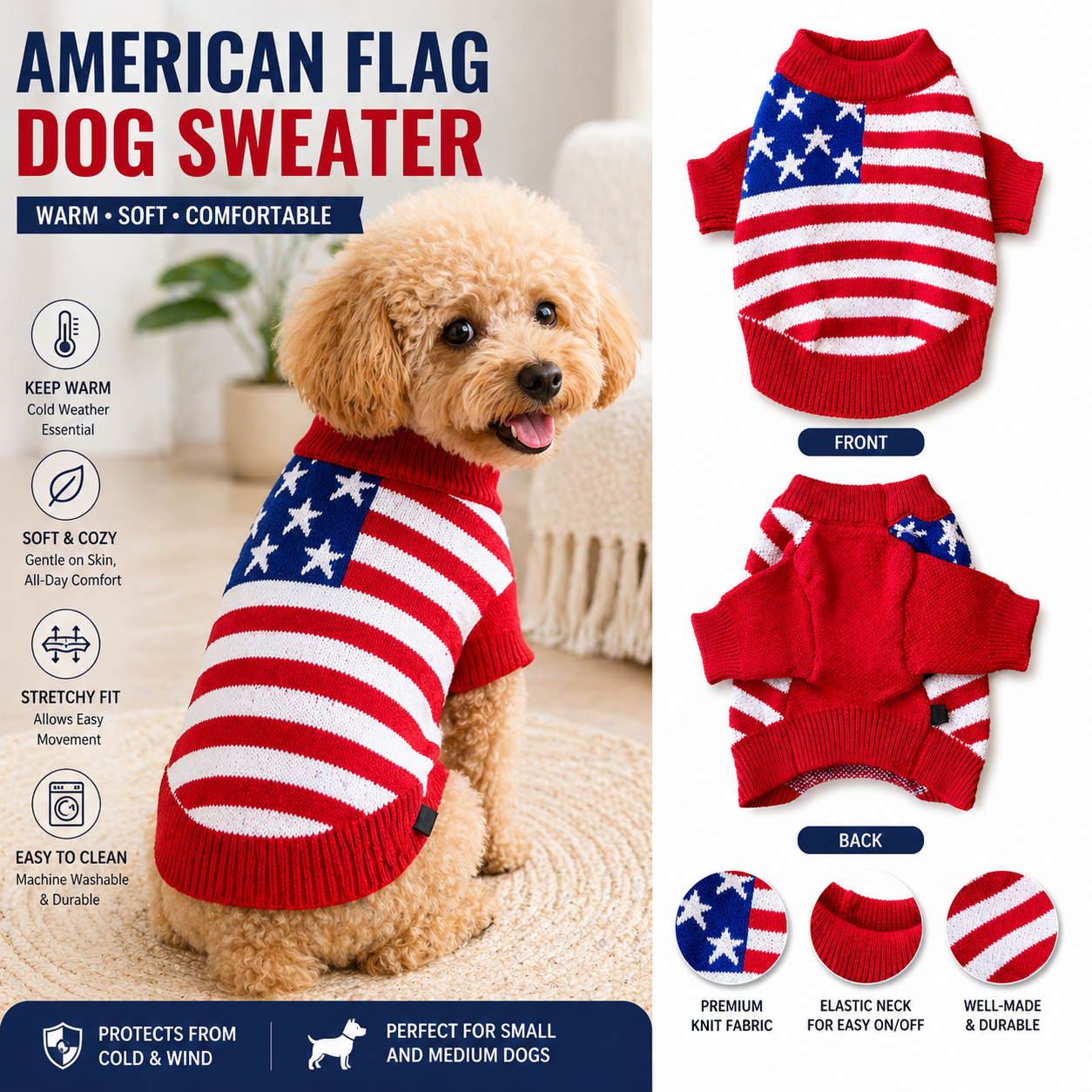 american flag dog sweater palm coast pet boutique